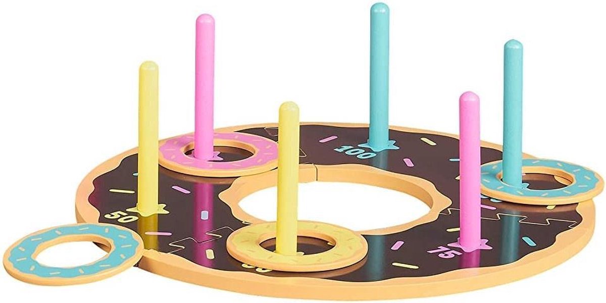 Ridleys Games Ringwerpen Donut Junior Bruin/beige 15-delig